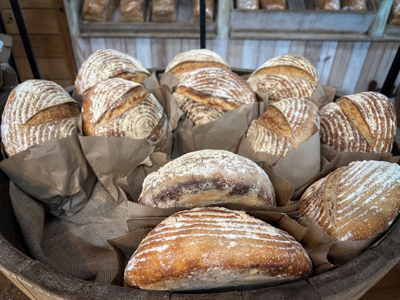 Country sourdough, cooling at 9:40